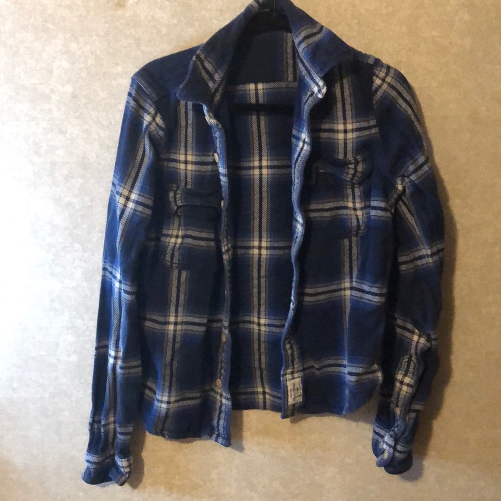 Blue Abercrombie and Fitch flannel